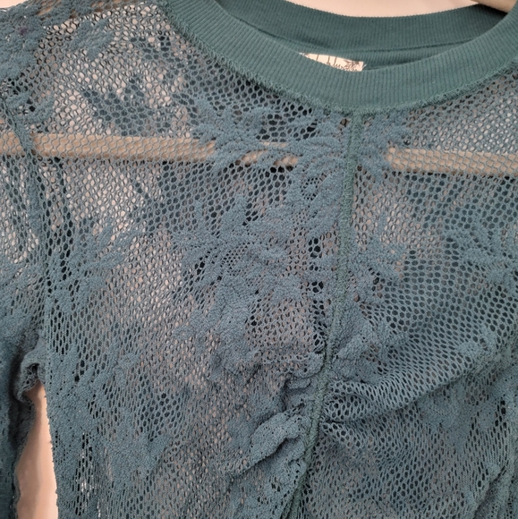 Free People Sheer Floral Lace Top - Picture 3 of 5